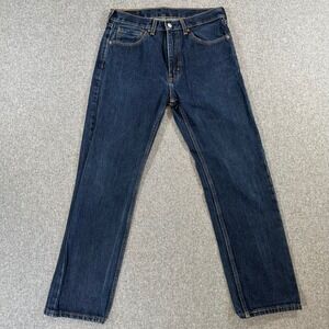 Levis 505 Regular‎ Fit Jeans Mens 32x30 Dark Wash Indigo Blue Straight Leg Denim